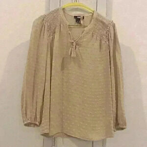 Paige | Beige Lace up Top in Sz XS | EUC